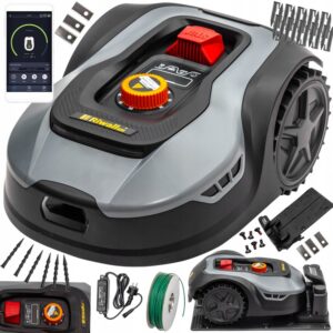 Robot koszący 600 m2 WiFi Bluetooth Riwall PRO z szerokością koszenia 18 cm