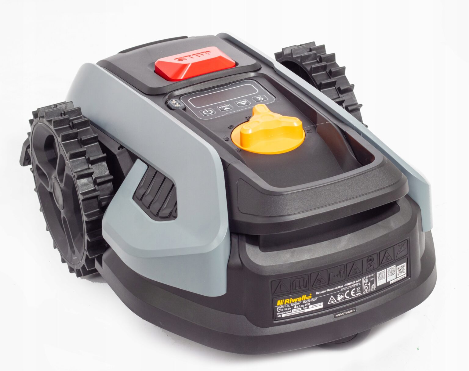 Robot koszący Riwall RRM 500 APP – automatyczna kosiarka 500 m² Wi-Fi