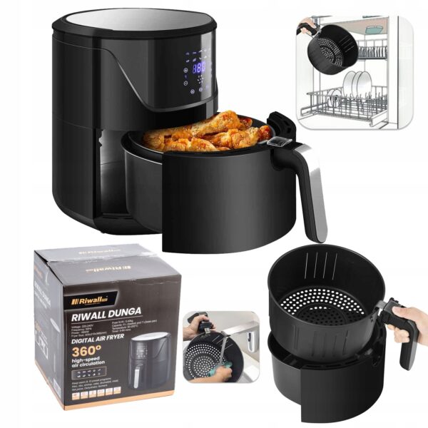 FRYTKOWNICA-BEZTLUSZCZOWA-RIWALL-FRYTOWNICA-AIR-FRYER-7L-DUZA-XXL-RODZINNA
