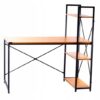BIURKO-KOMPUTEROWE-LOFT-SZKOLNE-METAL-DREWNO-Z-REGALEM-I-POLKAMI-GAMINGOWE-Ksztalt-blatu-prostokatny
