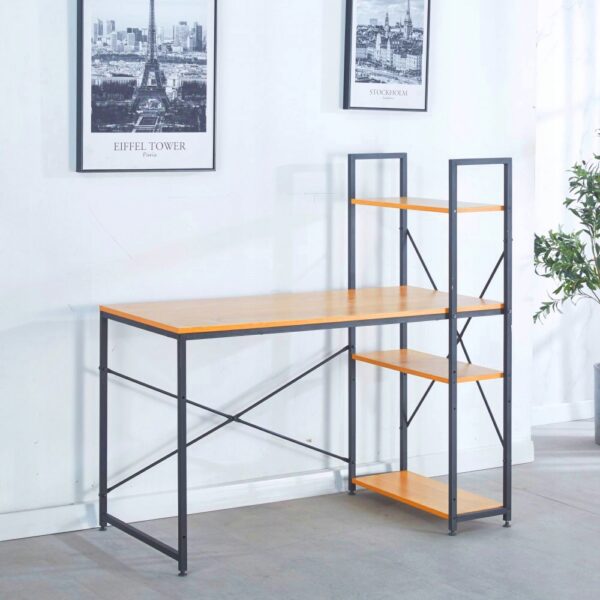 BIURKO-KOMPUTEROWE-LOFT-SZKOLNE-METAL-DREWNO-Z-REGALEM-I-POLKAMI-GAMINGOWE-Szerokosc-przestrzeni-na-nogi-94-cm (1)