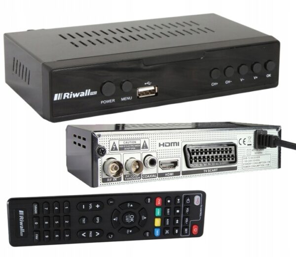 TUNER-DEKODER-DVB-T2-HEVC-TV-NAZIEMNEJ-H-265-USB-HDMI-PILOT-RIWALL-RTN-01