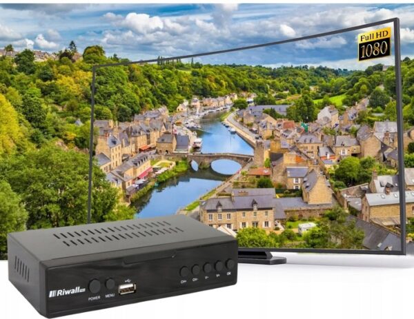 TUNER-DEKODER-DVB-T2-HEVC-TV-NAZIEMNEJ-H-265-USB-HDMI-PILOT-RIWALL-RTN-01-Model-RTN-01