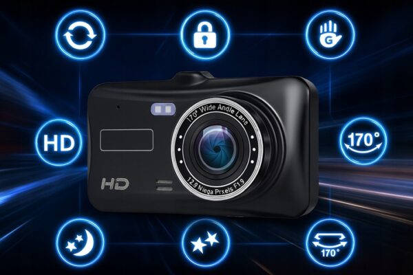 WIDEOREJESTRATOR-JAZDY-DOTYKOWY-REJESTRATOR-KAMERA-COFANIA-RIWALL-RCR-01-Zlacza-AV-czytnik-kart-pamieci-miniUSB