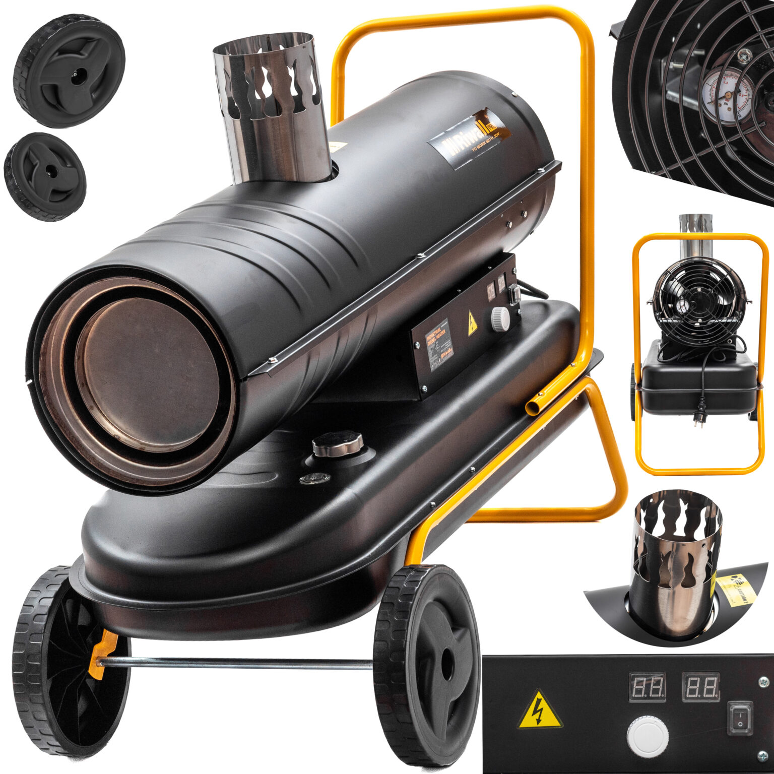 Nagrzewnica Olejowa Bezzapachowa z Termostatem LCD Komin Bardzo Mocna 30 KW – OUTLET