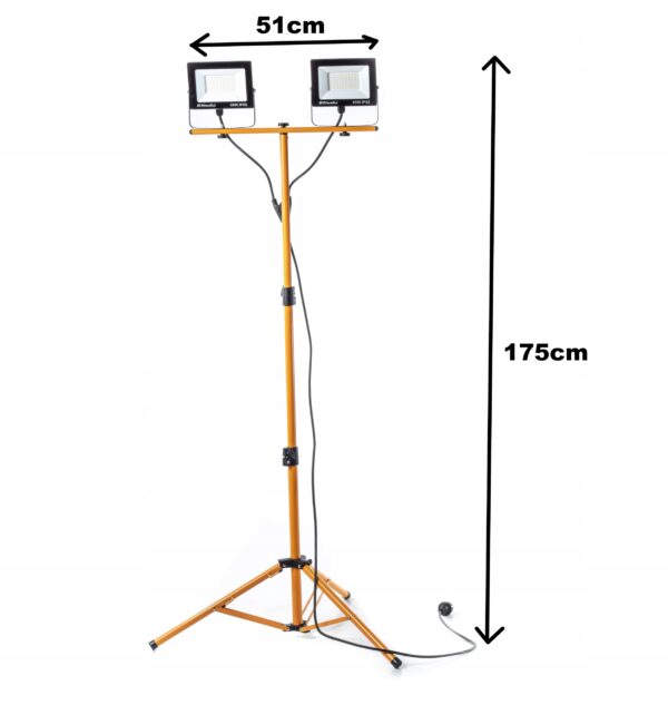 Halogen-LED-Statyw-Budowlany-Naswietlacz-2X-60W-Zestaw-Stojak-RIWALL-RHA-01-Jasnosc-9000-lm