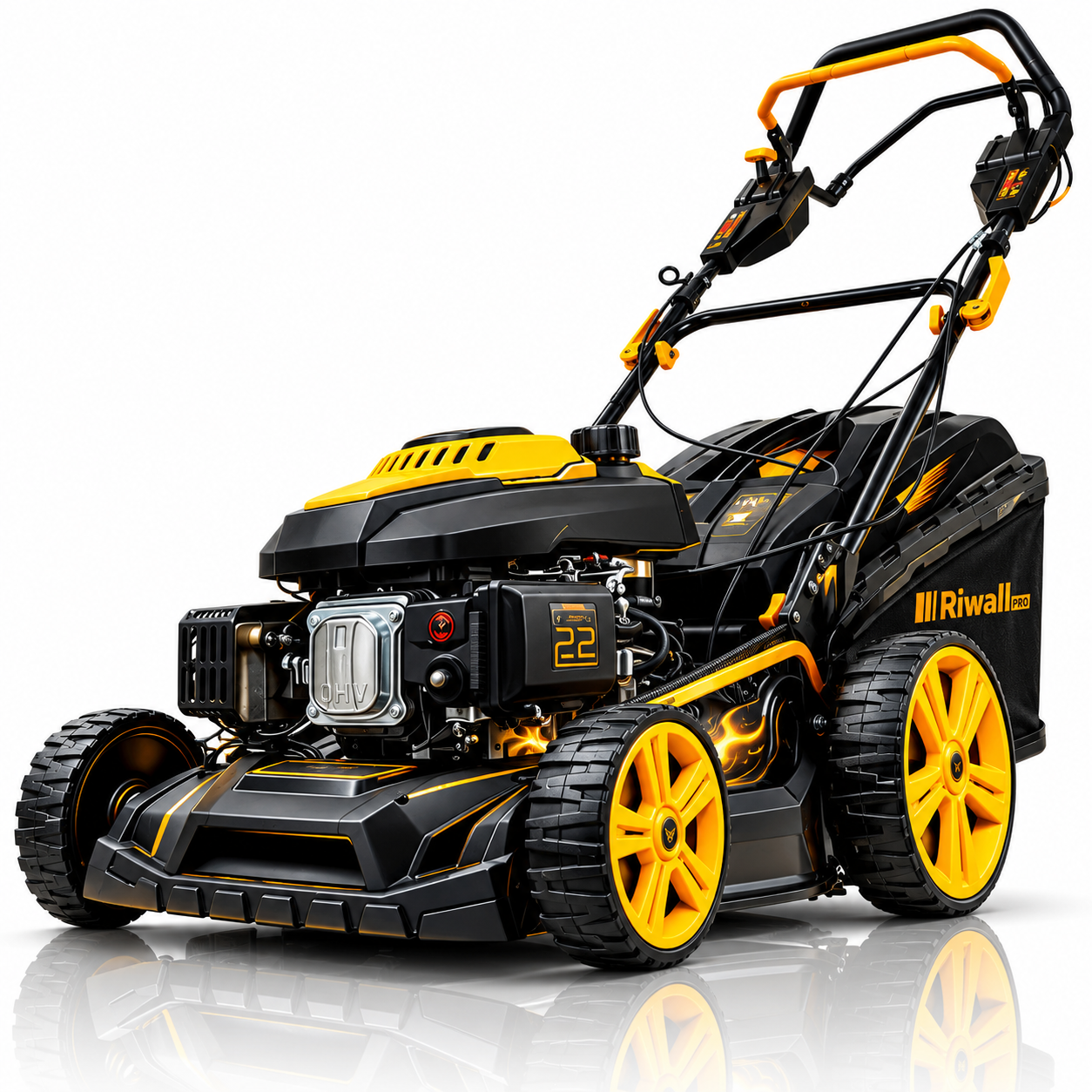 Kosiarka spalinowa Riwall RPM 5140V – 51 cm, napęd + 4 w 1 z koszem 65 L