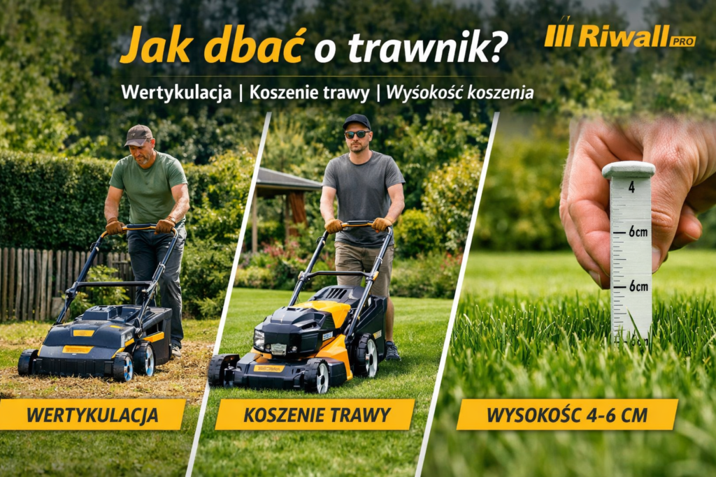 jak dbać o trawnik wertykulacja koszenie wysokość koszenia riwall