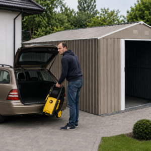 Metalowy domek ogrodowy 3x3,7 Riwall RMSA 12x10 Brown