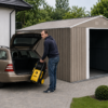 Metalowy domek ogrodowy 3x3,7 Riwall RMSA 12x10 Brown