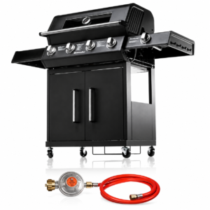 Grill gazowy Riwall PRO 17 kW 5 palników z żeliwnym rusztem 4+1