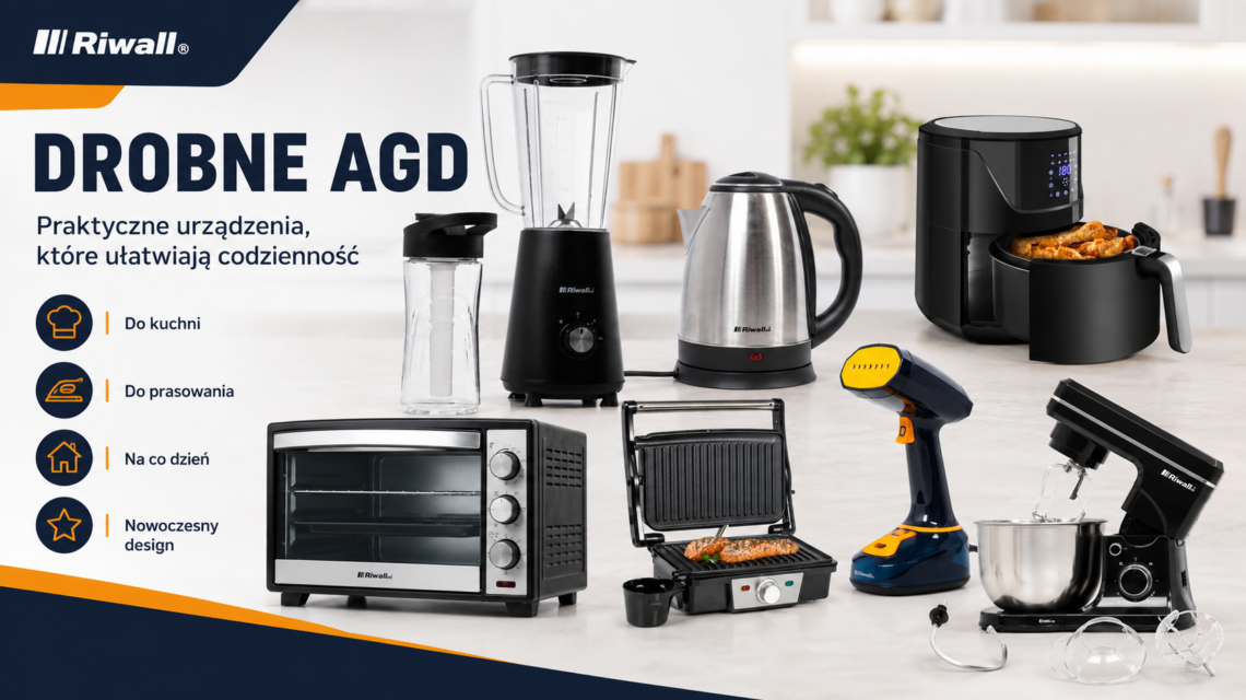 Drobne AGD do domu: air fryer, blender, czajnik, opiekacz, robot kuchenny i parownicaj praktyczne urządzenia domowe