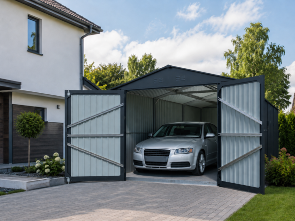 Garaż blaszany 3x6 Riwall antracyt 602 x 300 x 232 cm