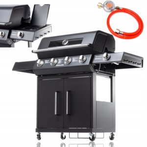 Grill gazowy Riwall PRO 17 kW 5 palników z żeliwnym rusztem 4+1
