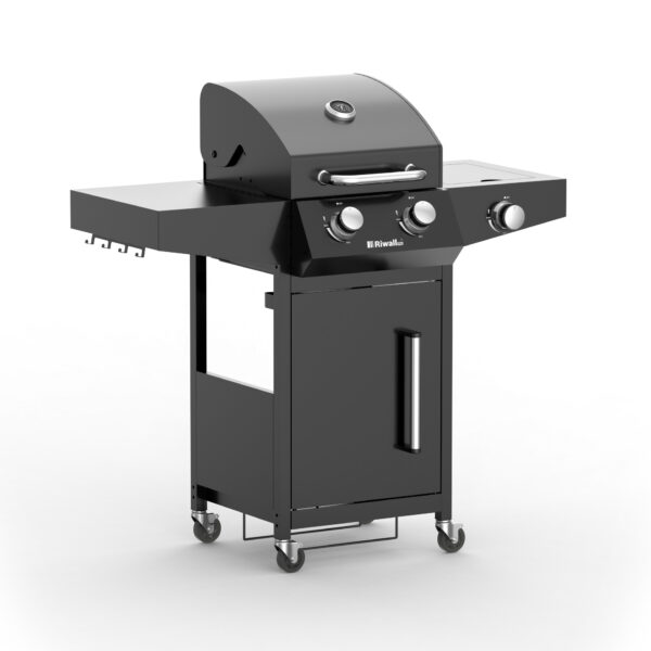 Grill gazowy 10 kW Riwall RGG21 2+1 palniki z pokrywą i termometrem