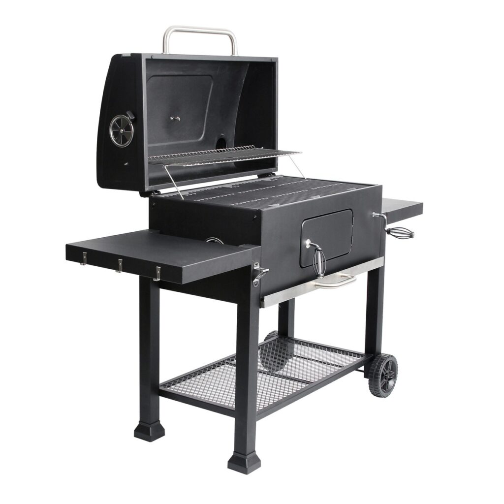 Riwall RCG 80 XXL grill węglowy ogrodowy z pokrywą i kominem
