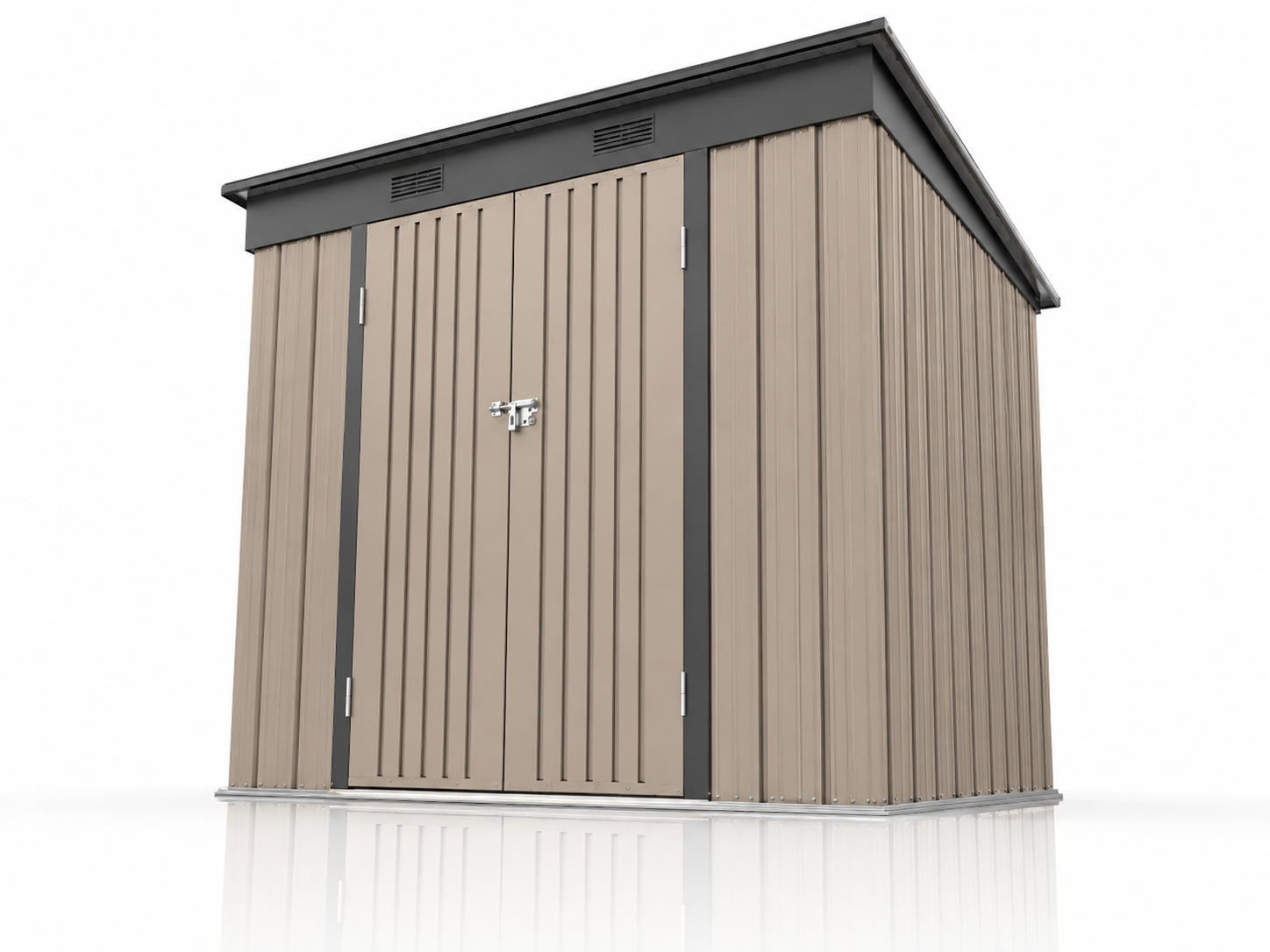 Domek ogrodowy metalowy Riwall PRO RMSP 6×8 240x183x180 cm brązowy