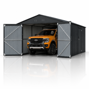 Garaż blaszany 3,8x6 m antracyt 602 x 386 x 254 cm Riwall PRO