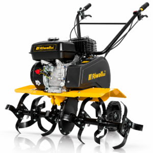 Glebogryzarka spalinowa Riwall PRO RPT 8557 R z mocnym silnikiem 212 cm³ o mocy 4,2 kW, szerokością roboczą 85 cm, 24 stalowymi nożami i biegiem wstecznym. Wydajny kultywator do spulchniania gleby, przygotowania ogrodu, działki i ziemi pod uprawy.