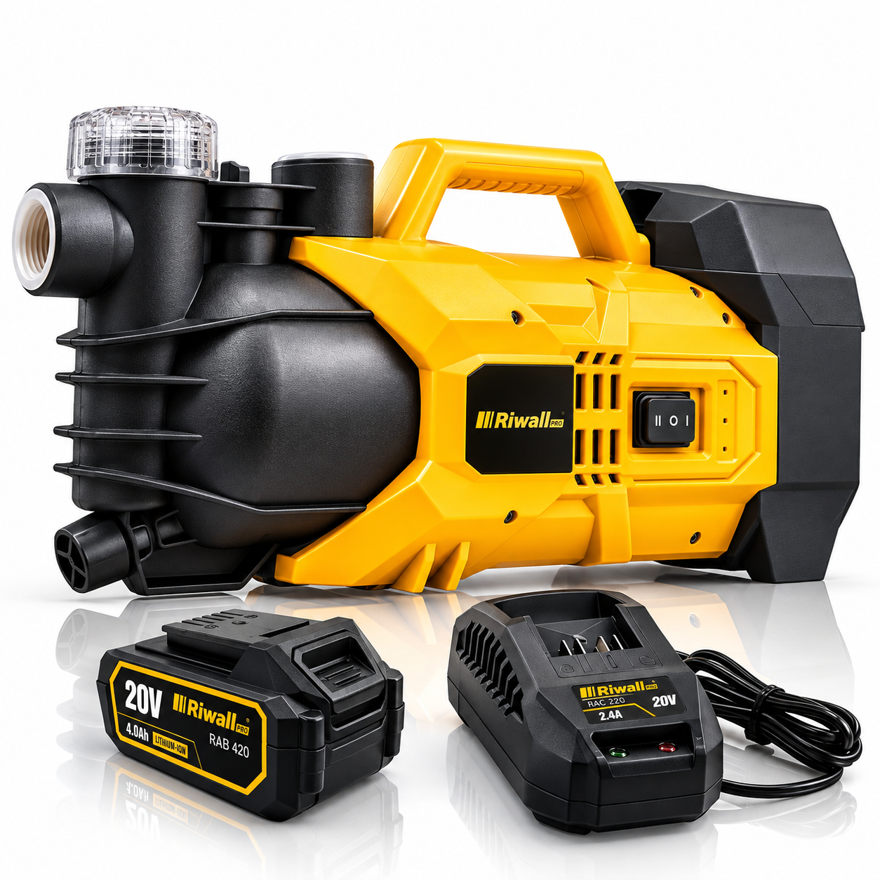 Riwall PRO RAJP 2820 SET Pompa Akumulatorowa 20V 4Ah + Ładowarka